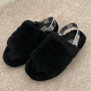 Black Fluffy Slip On Uggs